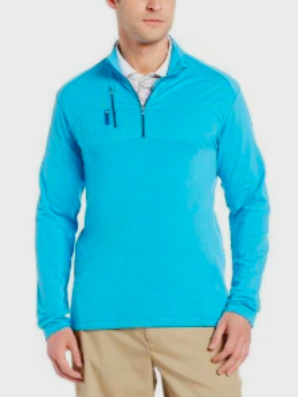 NEW W/ TAGS Adidas Golf Men's Mixed Media 1/4 Zip Blue/White Jacket, 2XL